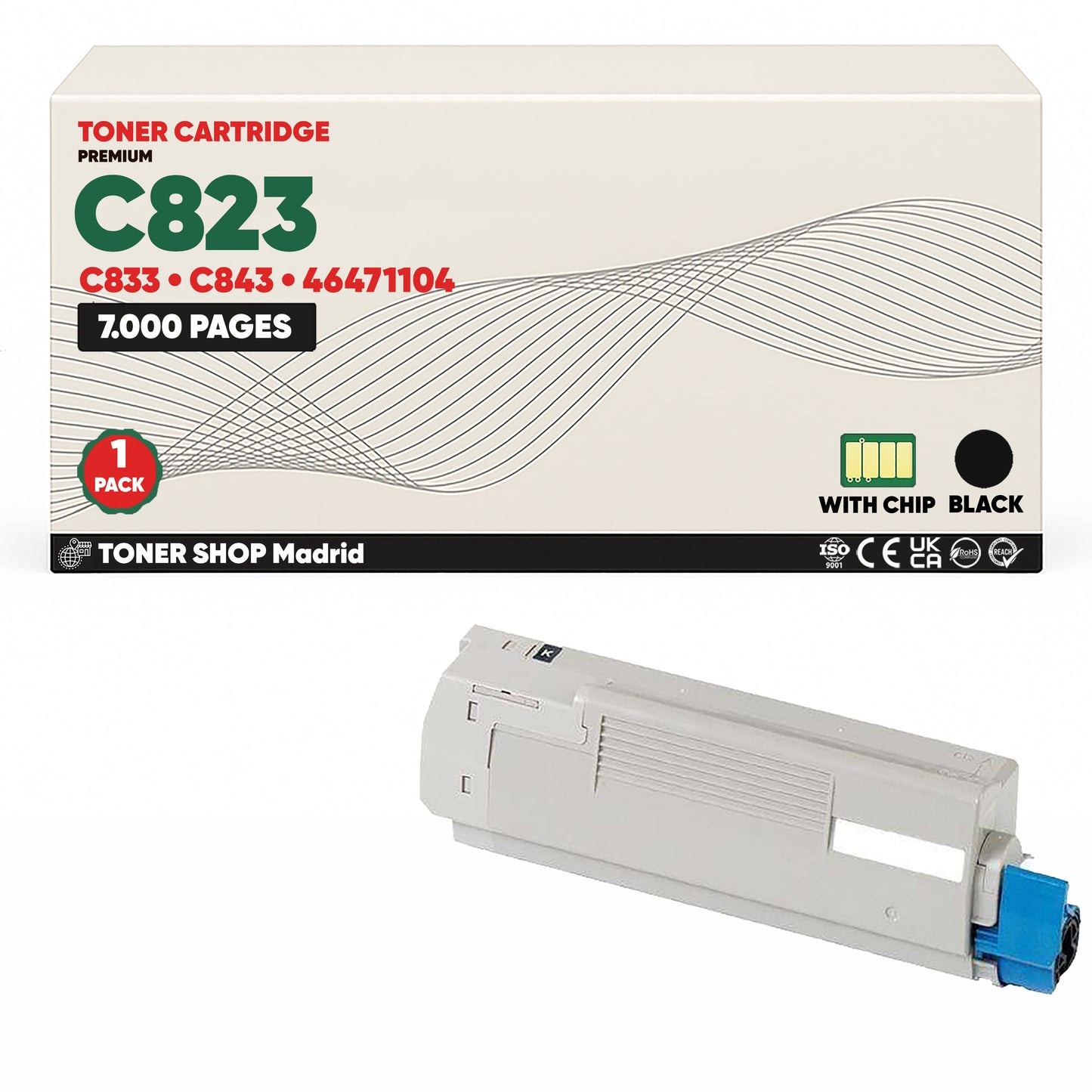 BDink Cartuchos Tóner Compatibles OKI C823/C833/C843 CMYK (Pack 4)