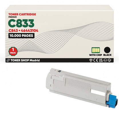 BDink Cartuchos Tóner Compatibles OKI C833/C843 CMYK (Pack 4)