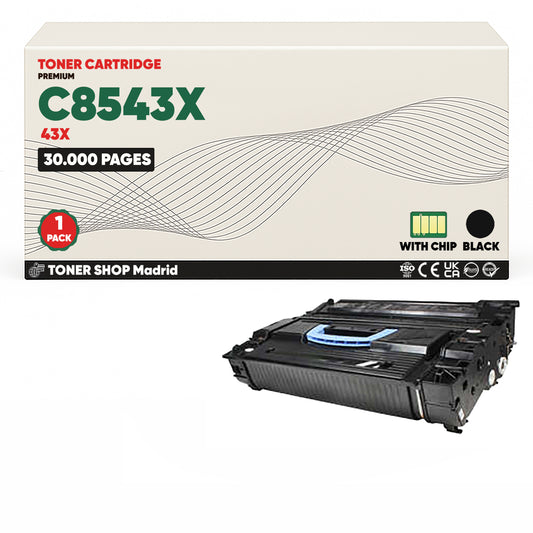 BDink Cartucho Toner Compatible HP C8543X Negro (Pack 1) - Reemplaza 43X