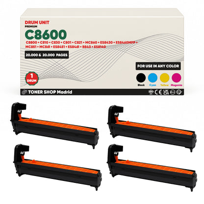 BDink Cartucho/s Tambor Compatible/s OKI C8600/C8800 CMYK (Pack 4) - Drum
