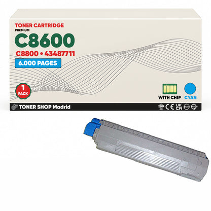 BDink Cartuchos Tóner Compatibles OKI C8600/C8800 CMYK (Pack 4)