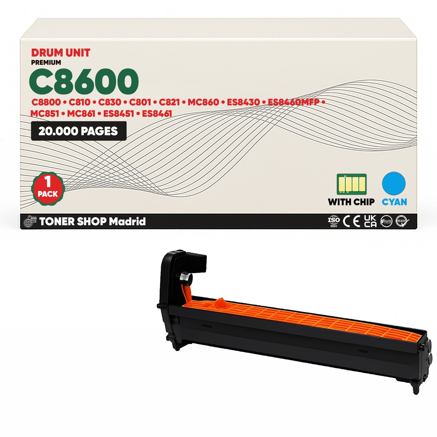 BDink Cartucho/s Tambor Compatible/s OKI C8600/C8800 CMYK (Pack 4) - Drum