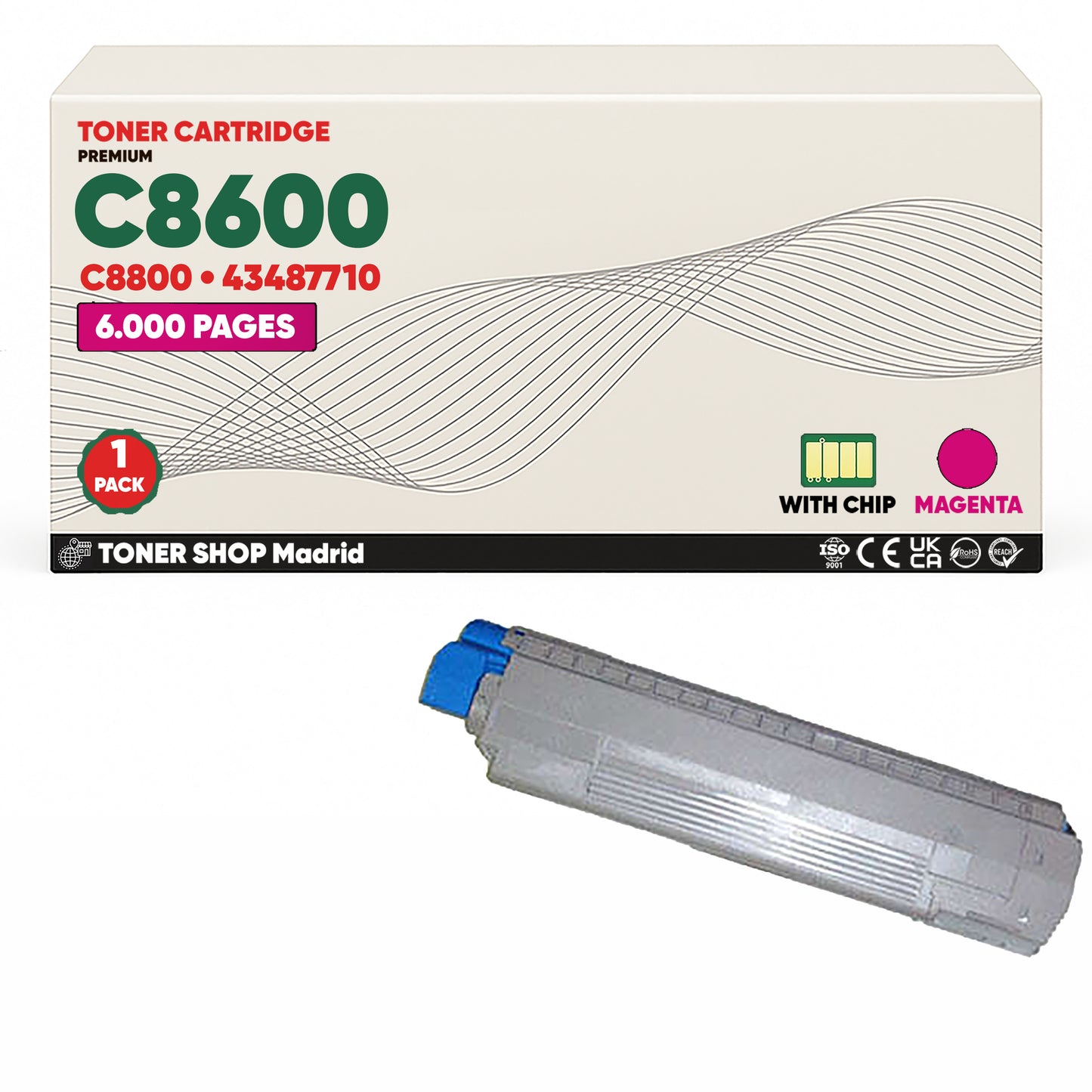 BDink Cartuchos Tóner Compatibles OKI C8600/C8800 CMYK (Pack 4)