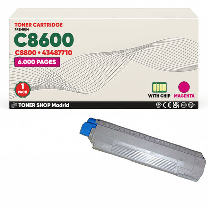 BDink Cartuchos Tóner Compatibles OKI C8600/C8800 CMYK (Pack 4)