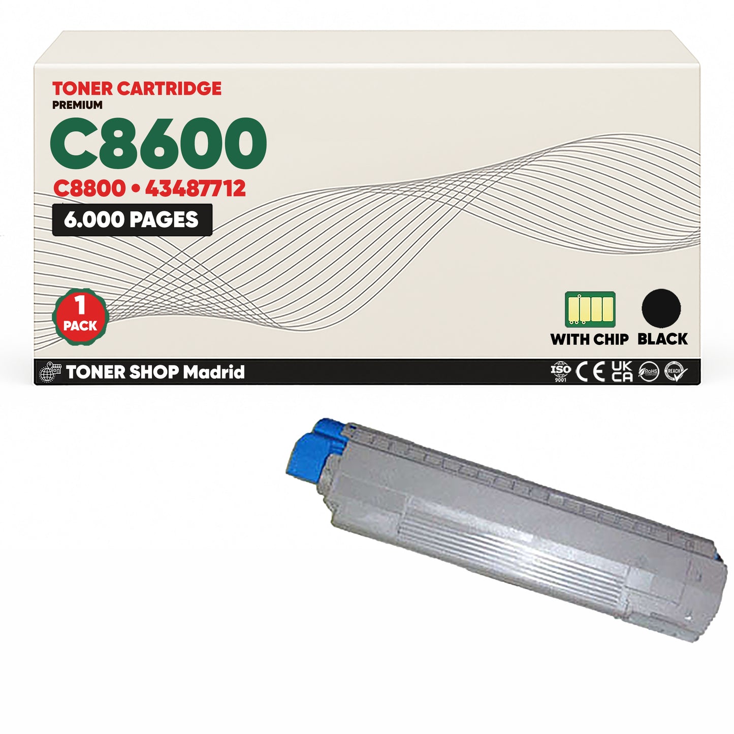BDink Cartuchos Tóner Compatibles OKI C8600/C8800 CMYK (Pack 4)