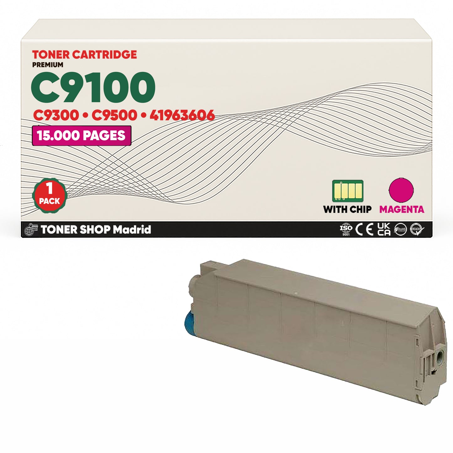 BDink Cartuchos Tóner Compatibles OKI C9100/C9300/C9500 CMYK (Pack 4)