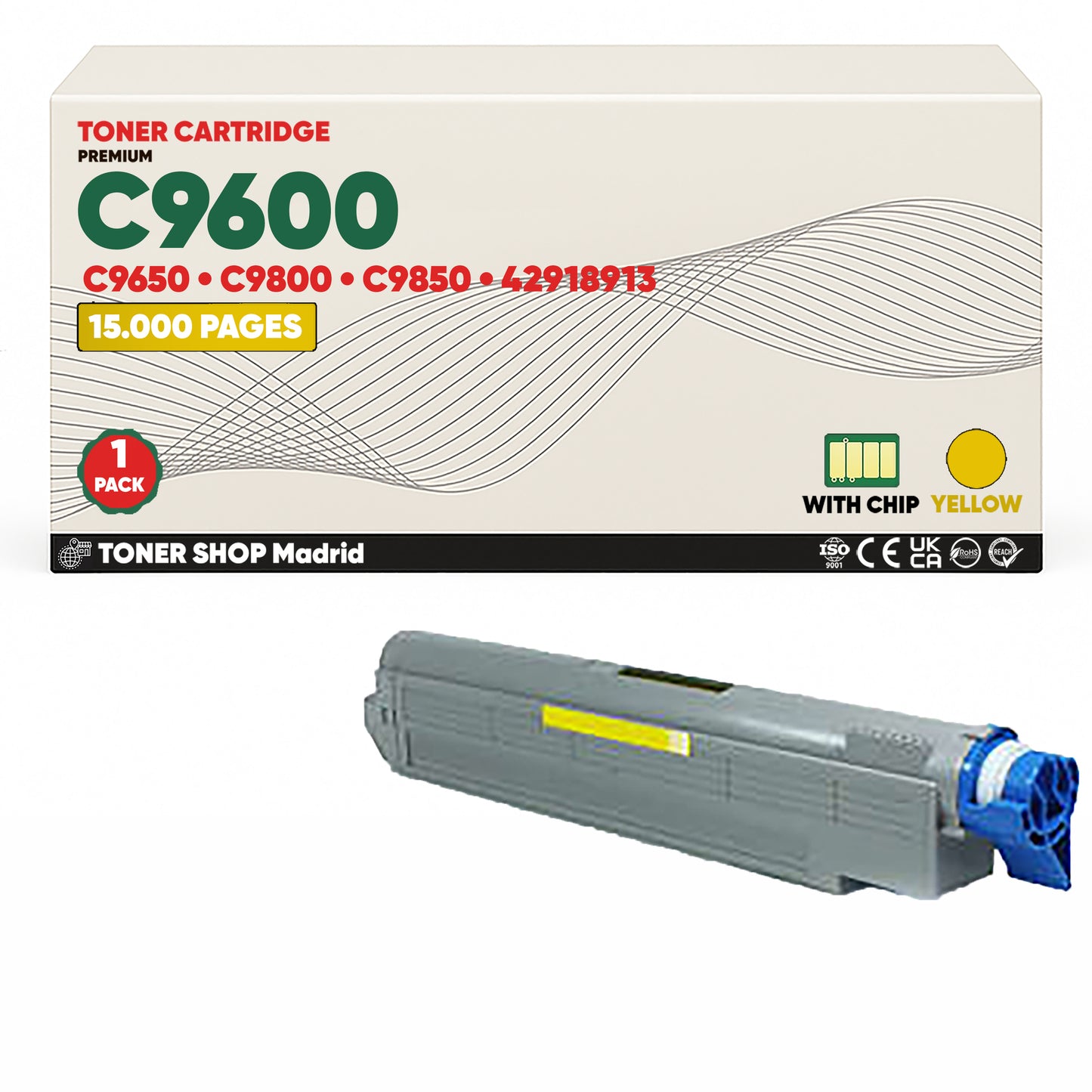 BDink Cartuchos Tóner Compatibles OKI C9600/C9650/C9800/C9850 CMYK (Pack 4)