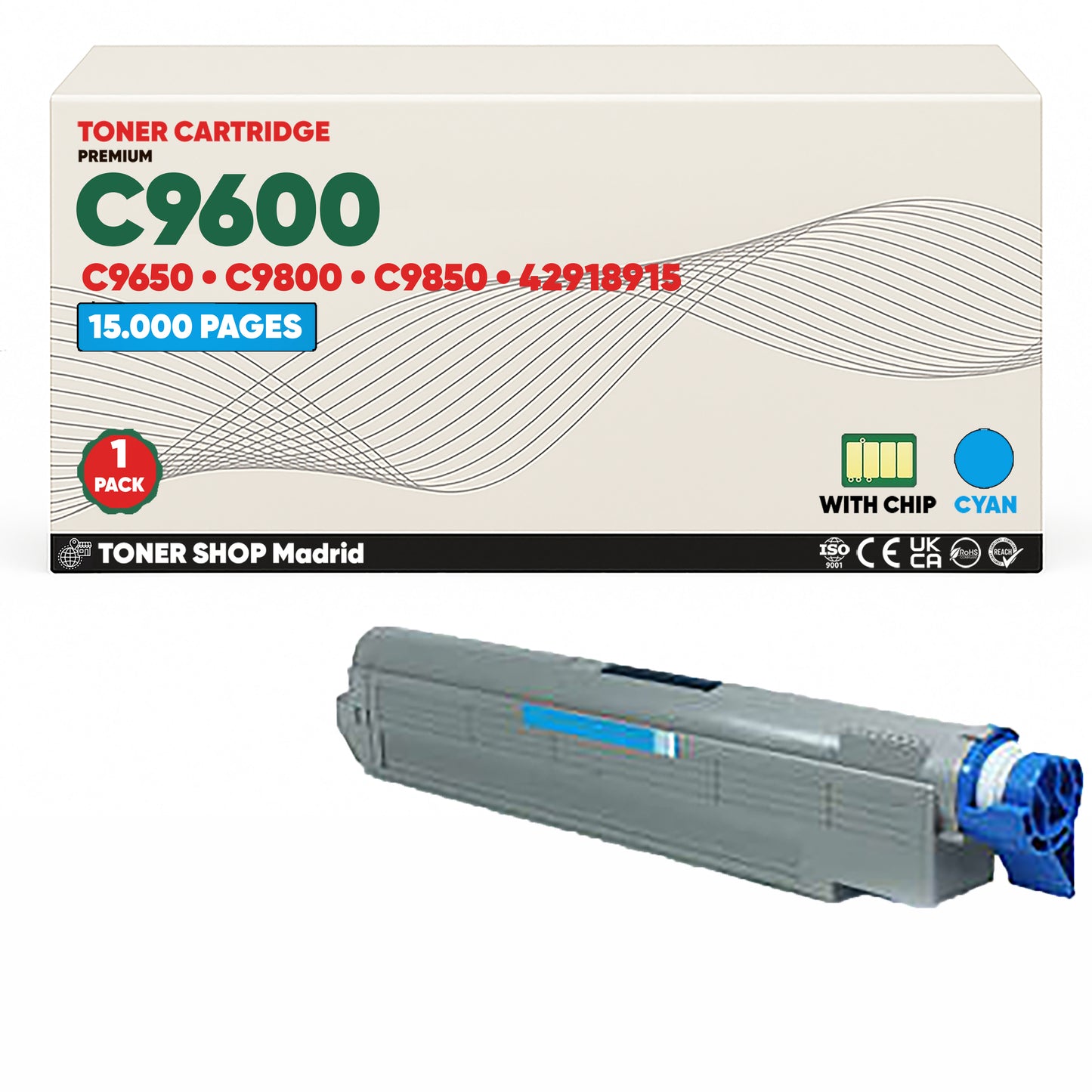 BDink Cartuchos Tóner Compatibles OKI C9600/C9650/C9800/C9850 CMYK (Pack 4)