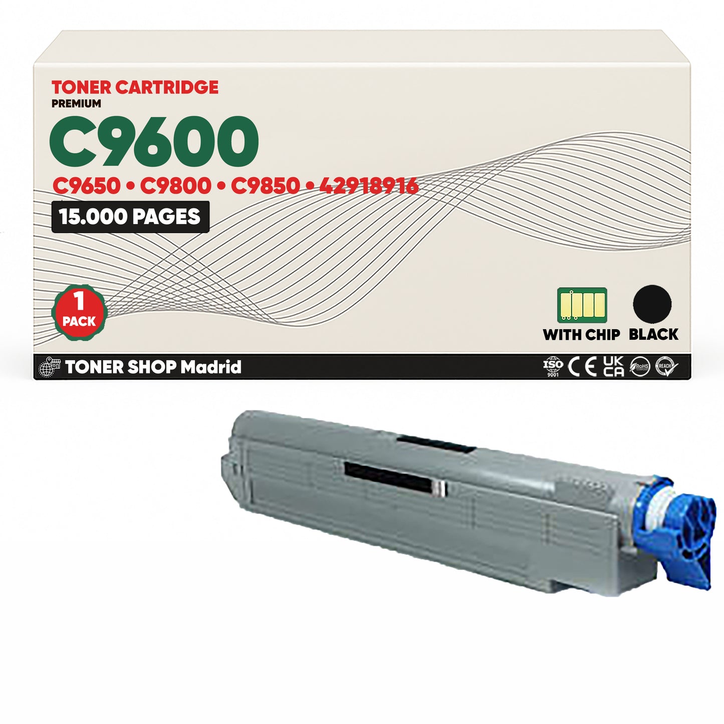 BDink Cartuchos Tóner Compatibles OKI C9600/C9650/C9800/C9850 CMYK (Pack 4)