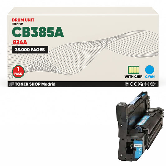 BDink Tambor de Imagen Compatible HP CB385A Cyan  - Reemplaza 824A (Drum)