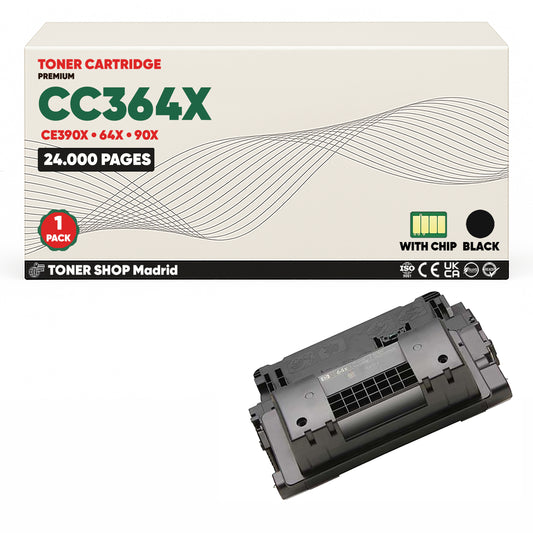 BDink Cartucho Tóner Compatible HP CC364X/CE390X Negro (Pack 1) - Reemplaza 64X/90X