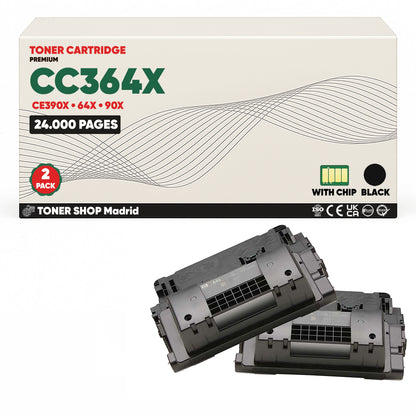 BDink Cartucho Tóner Compatible HP CC364X/CE390X Negro (Pack 1) - Reemplaza 64X/90X
