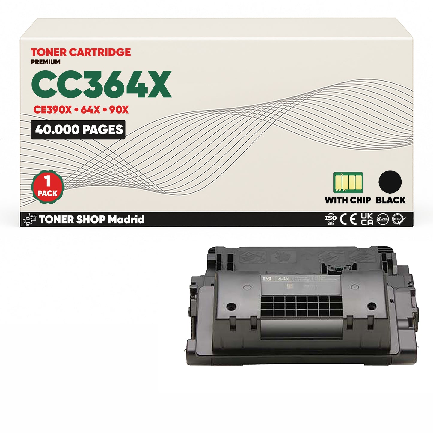 BDink Cartucho Tóner Compatible HP CC364X/CE390X Negro (Pack 1) - Reemplaza 64X/90X