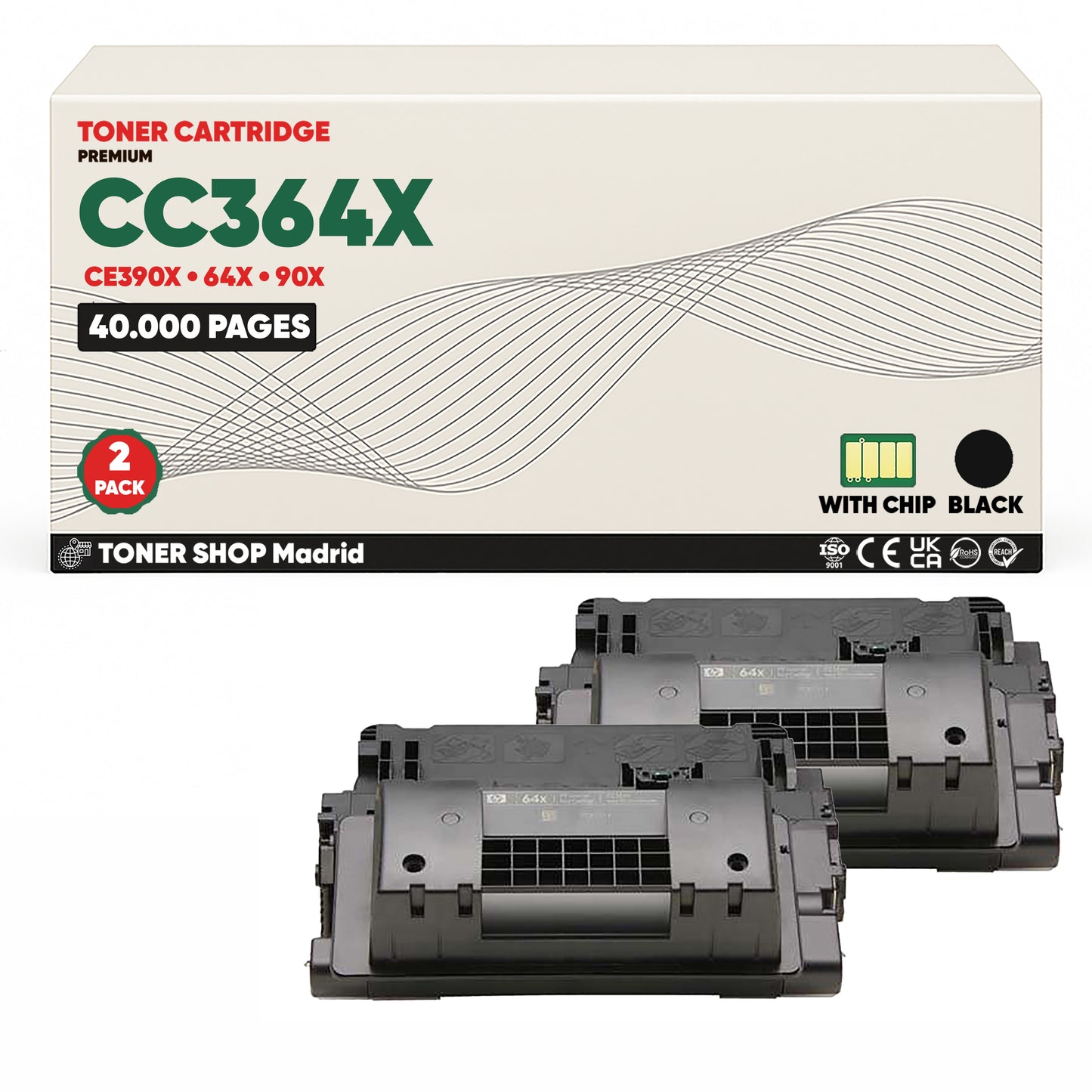 BDink Cartucho Tóner Compatible HP CC364X/CE390X Negro (Pack 1) - Reemplaza 64X/90X