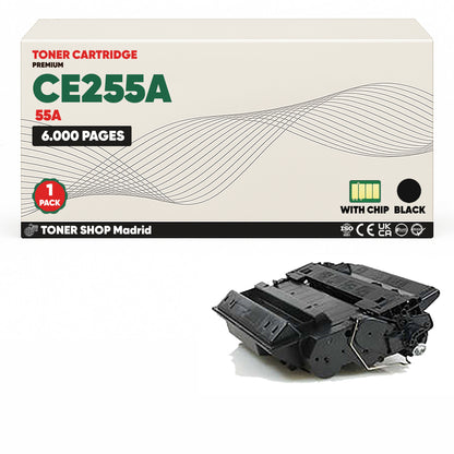 BDink Cartucho Tóner Compatible HP CE255A Negro (Pack 1) - Reemplaza 55A