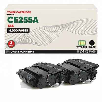 BDink Cartucho Tóner Compatible HP CE255A Negro (Pack 1) - Reemplaza 55A