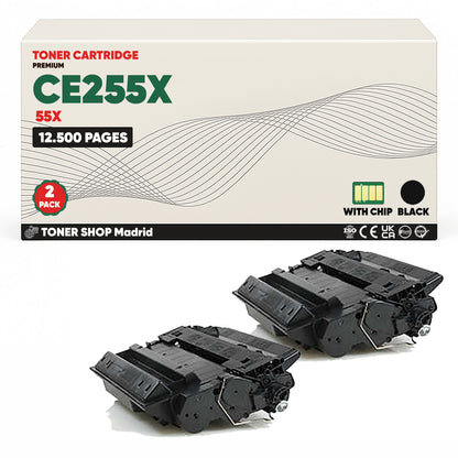 BDink Cartucho Tóner Compatible HP CE255X Negro (Pack 1) - Reemplaza 55X