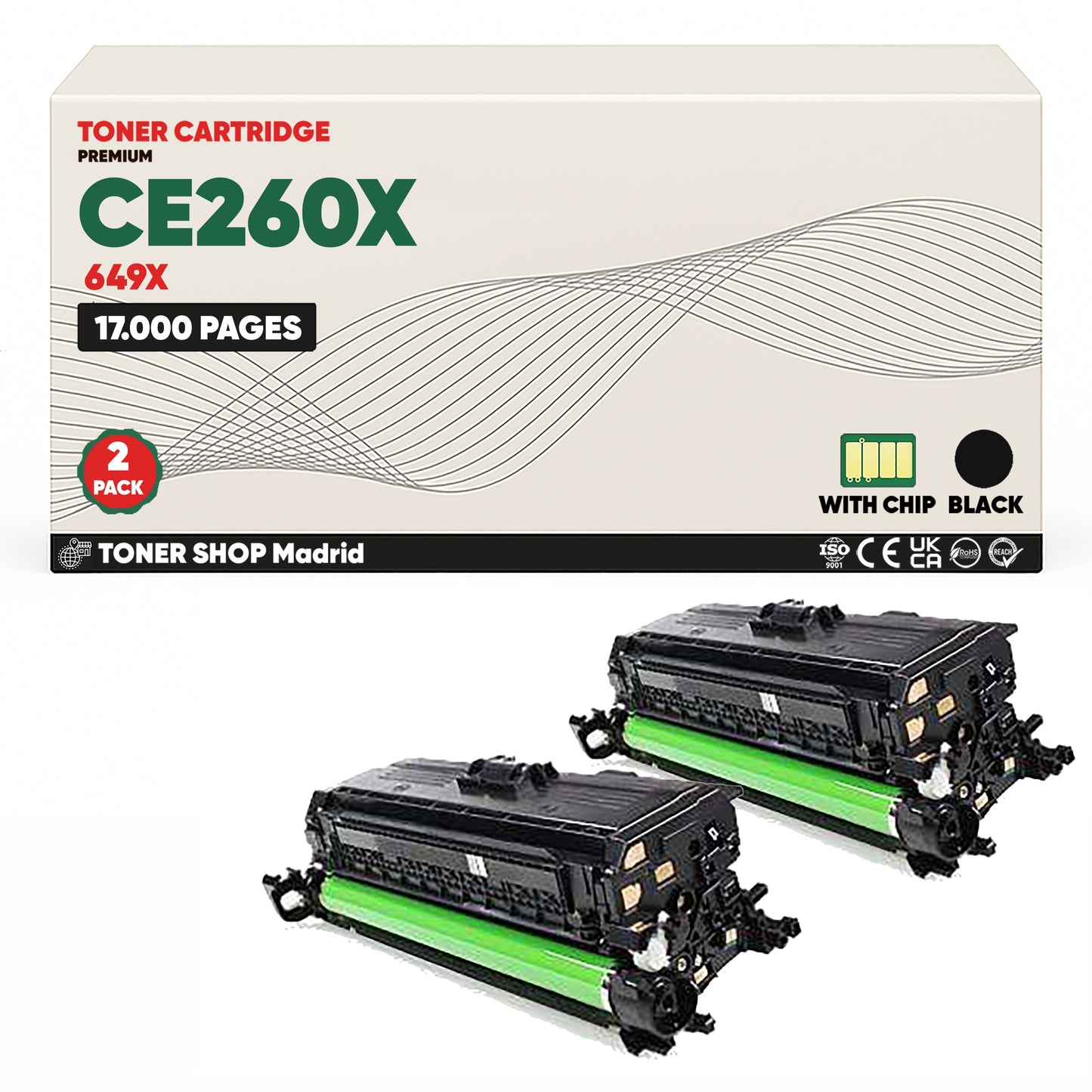 BDink Cartucho Tóner Compatible HP CE260X Negro (Pack 1) - Reemplaza 649X