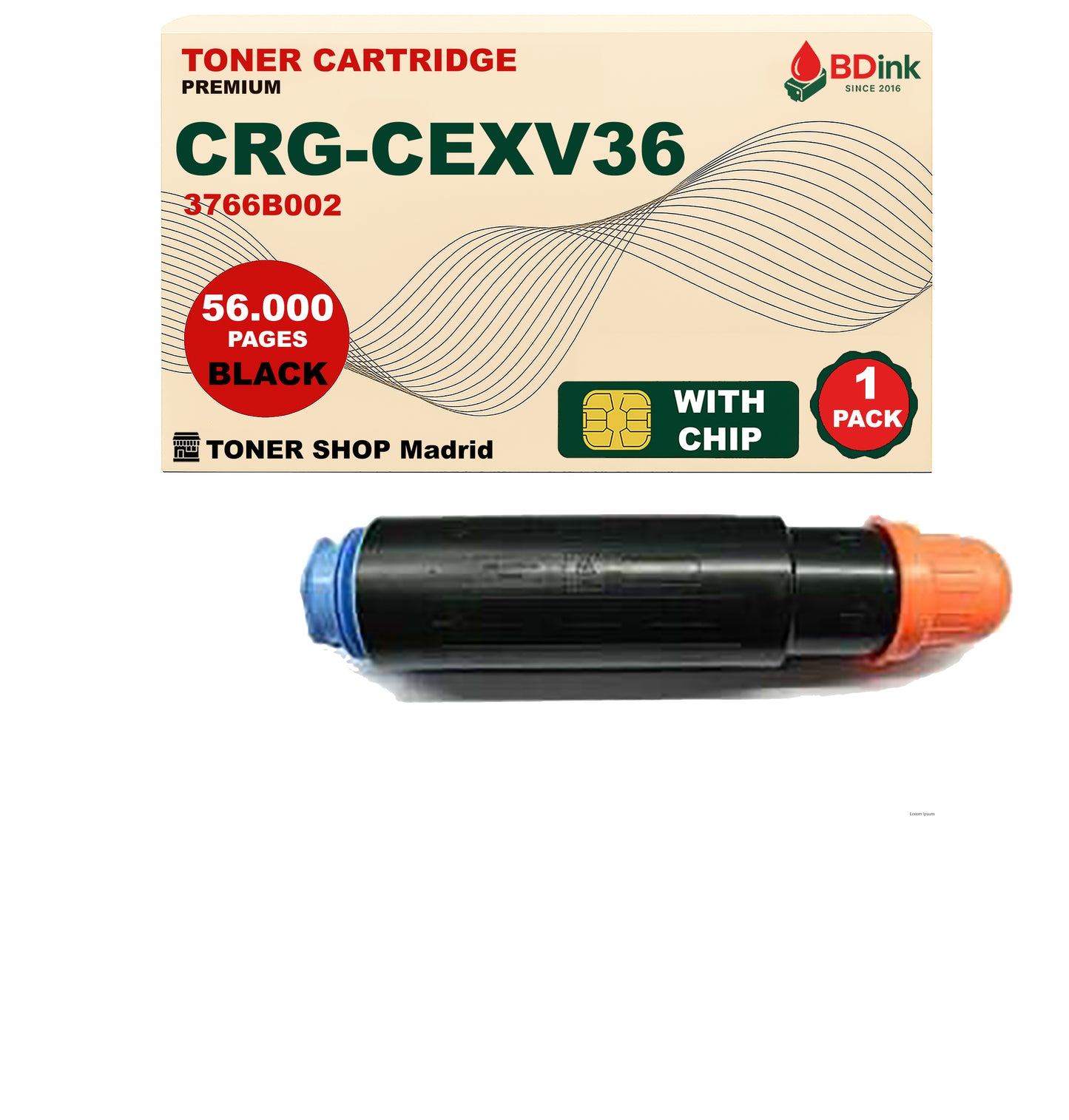 BDink Cartucho Tóner Compatible Canon CEXV36 Negro