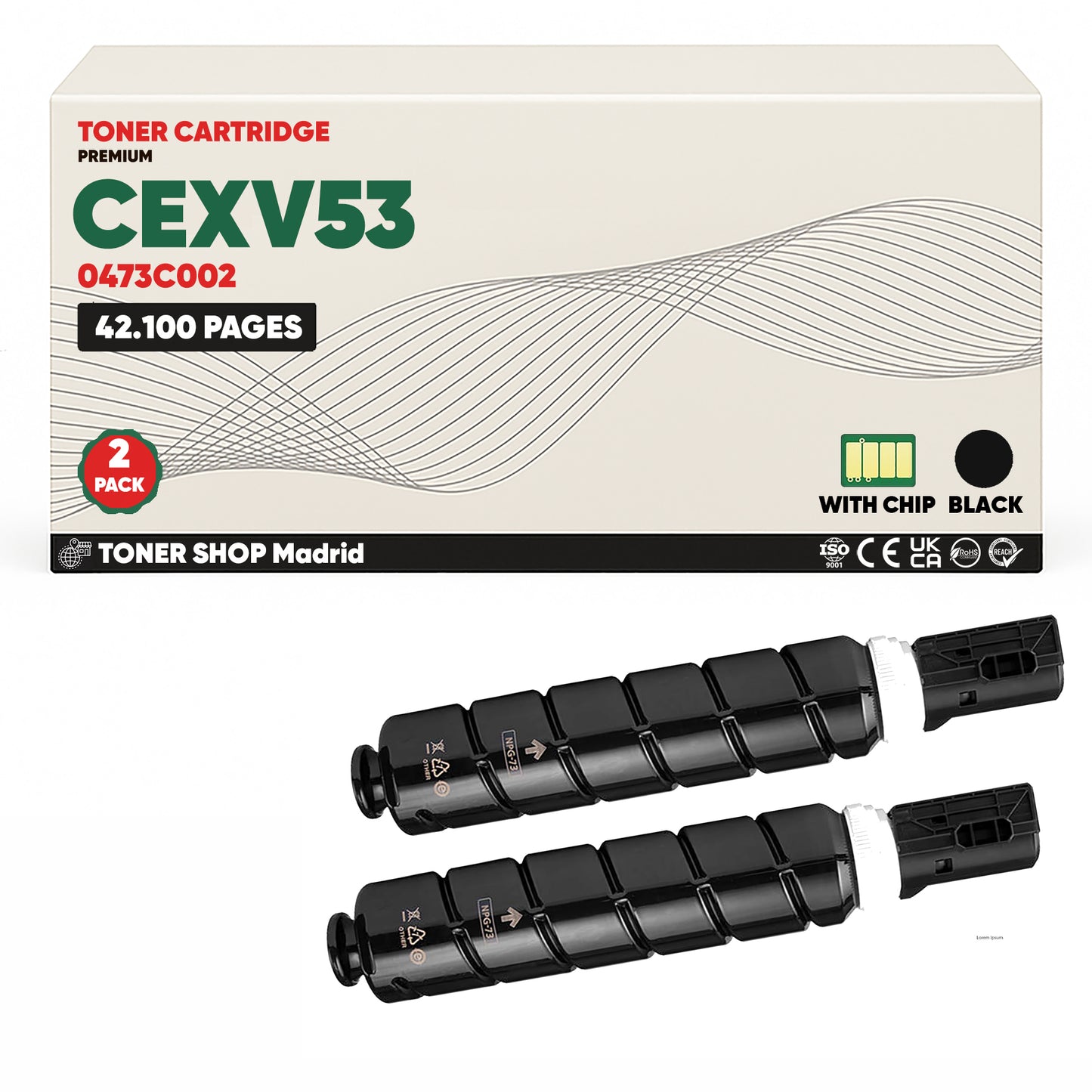 BDink Cartucho Tóner Compatible Canon CEXV53 Negro (Pack 1) Con Chip
