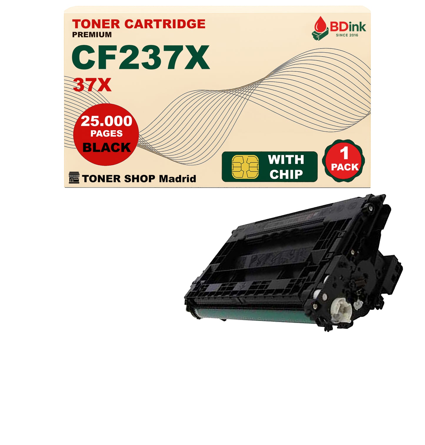 BDink Cartucho Tóner Compatible HP 37X / CF237X Negro
