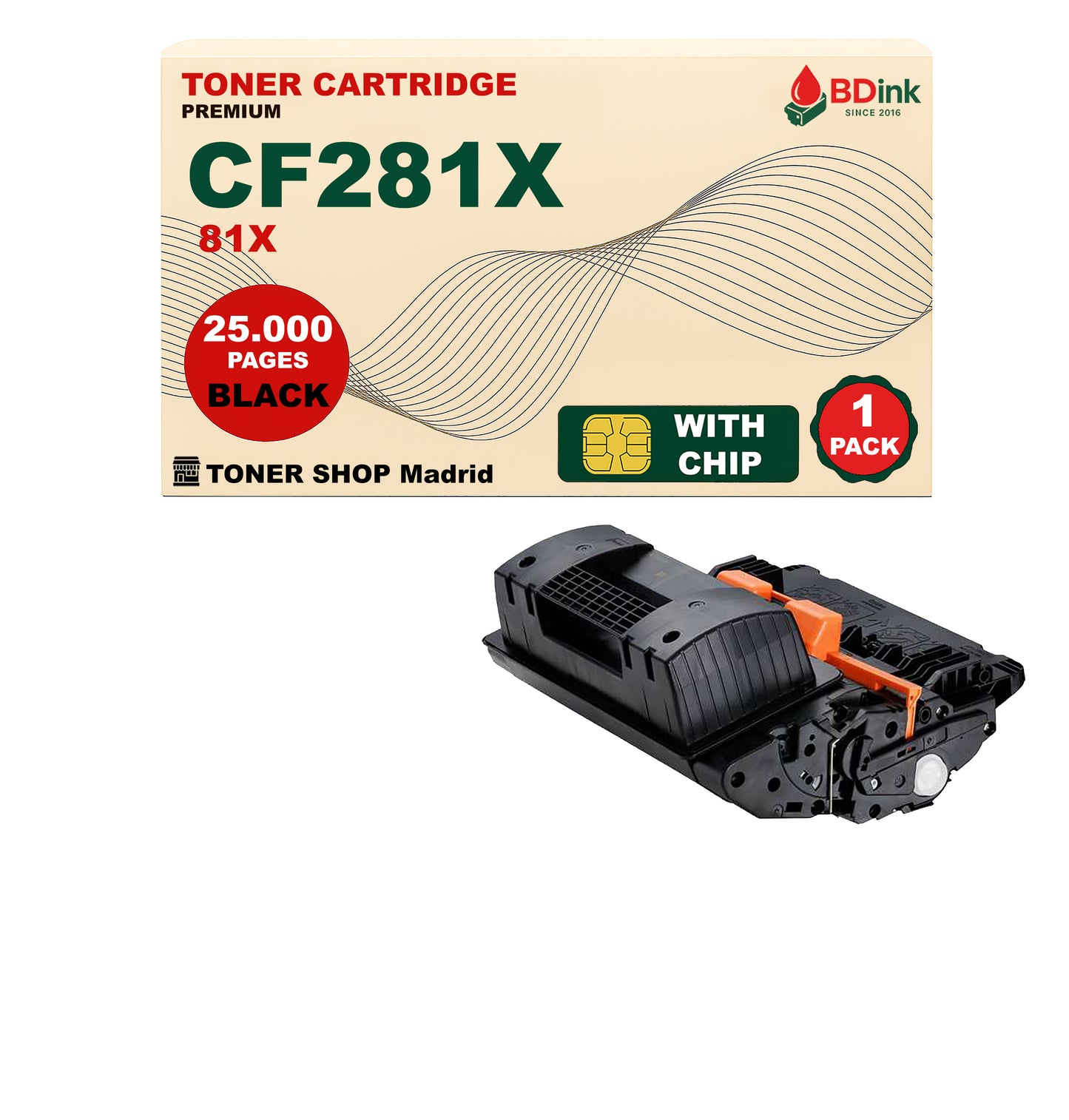 BDink Cartucho Tóner Compatible HP 81X / CF281X Negro