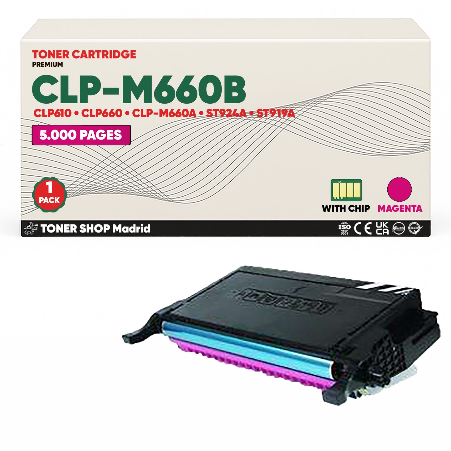 BDink Cartuchos de Toner Compatible Samsung CLP-M660B Magenta Amarillo