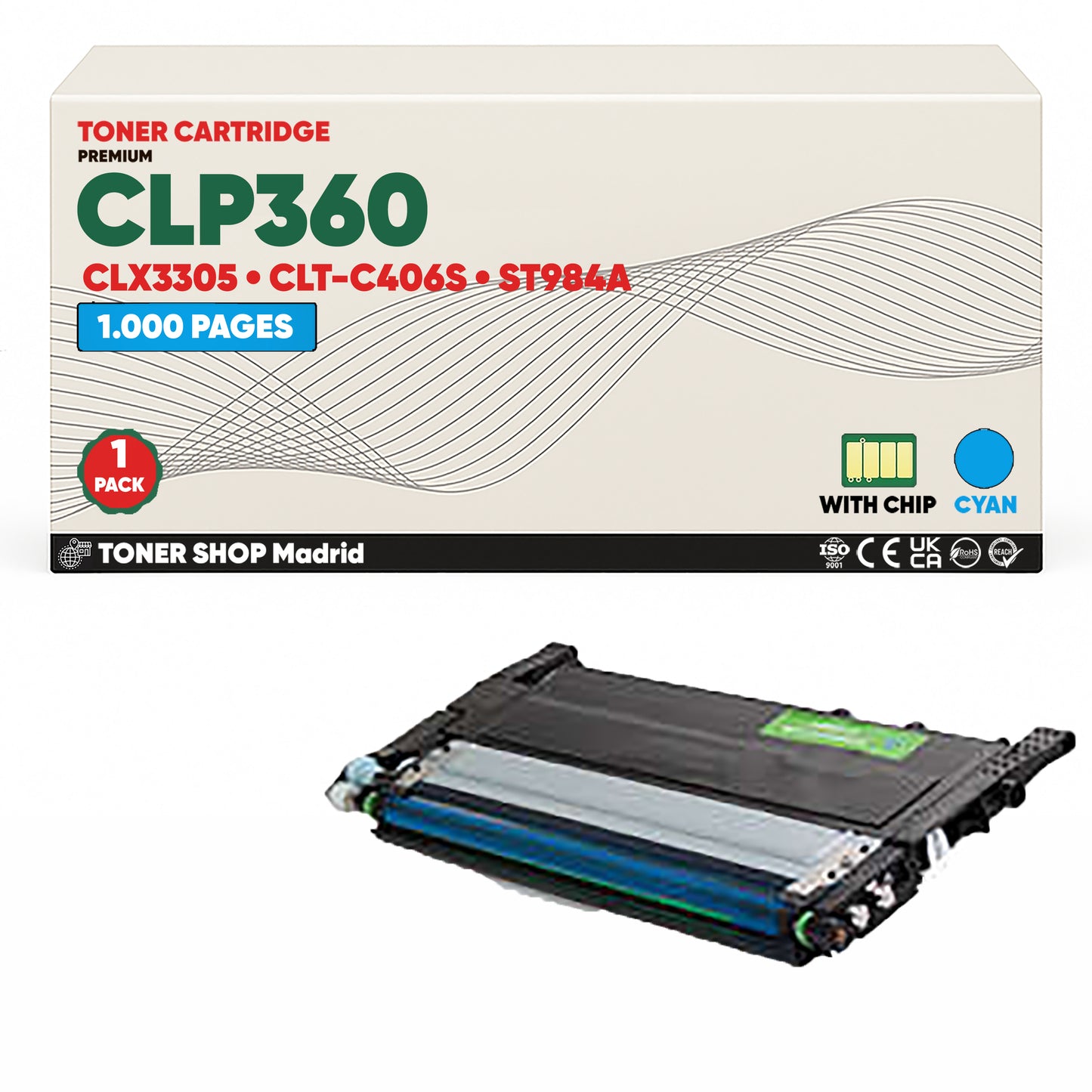 BDink Cartucho de Toner Compatible Samsung CLP360 (Pack 4) CMYK