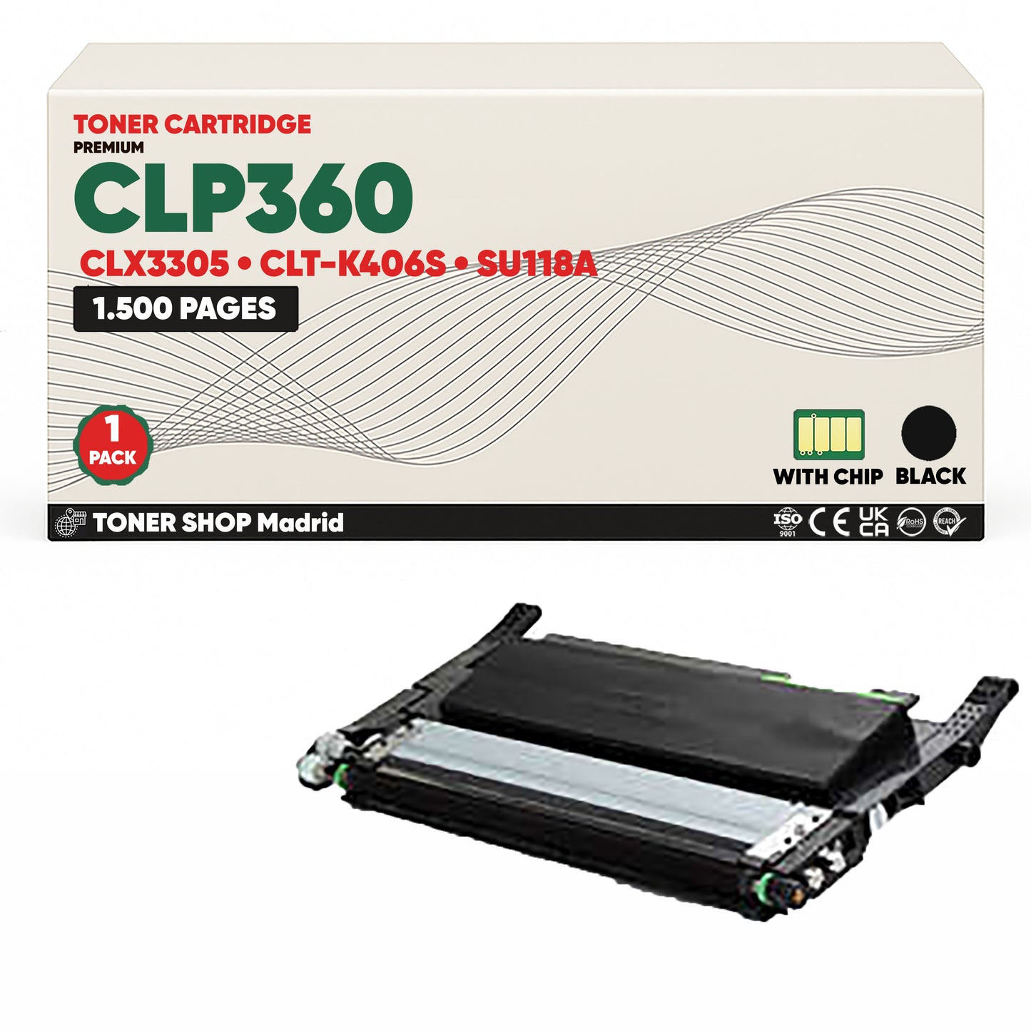 BDink Cartucho de Toner Compatible Samsung CLP360 (Pack 4) CMYK