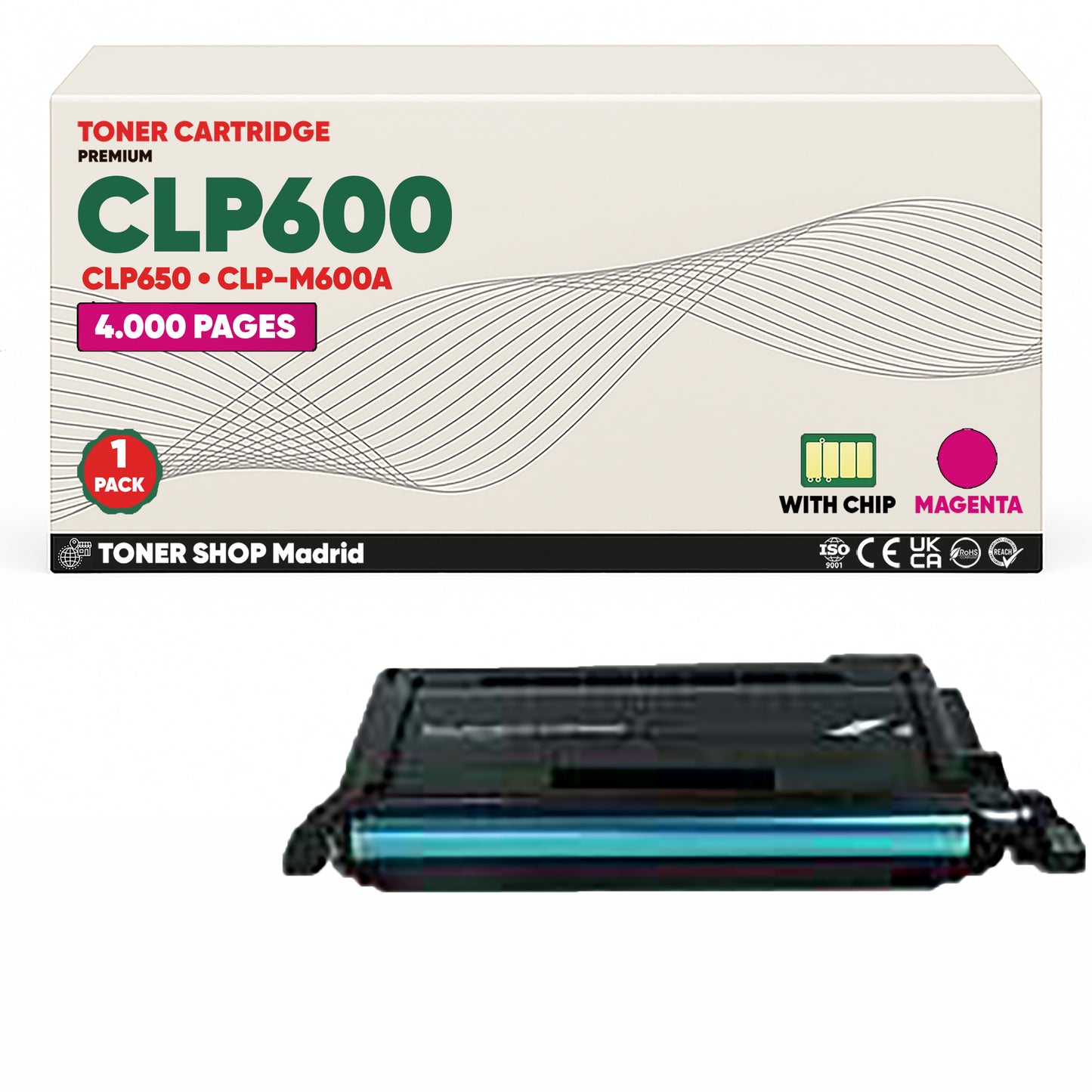 BDink Cartucho de Toner Compatible Samsung CLP600 Magenta Amarillo