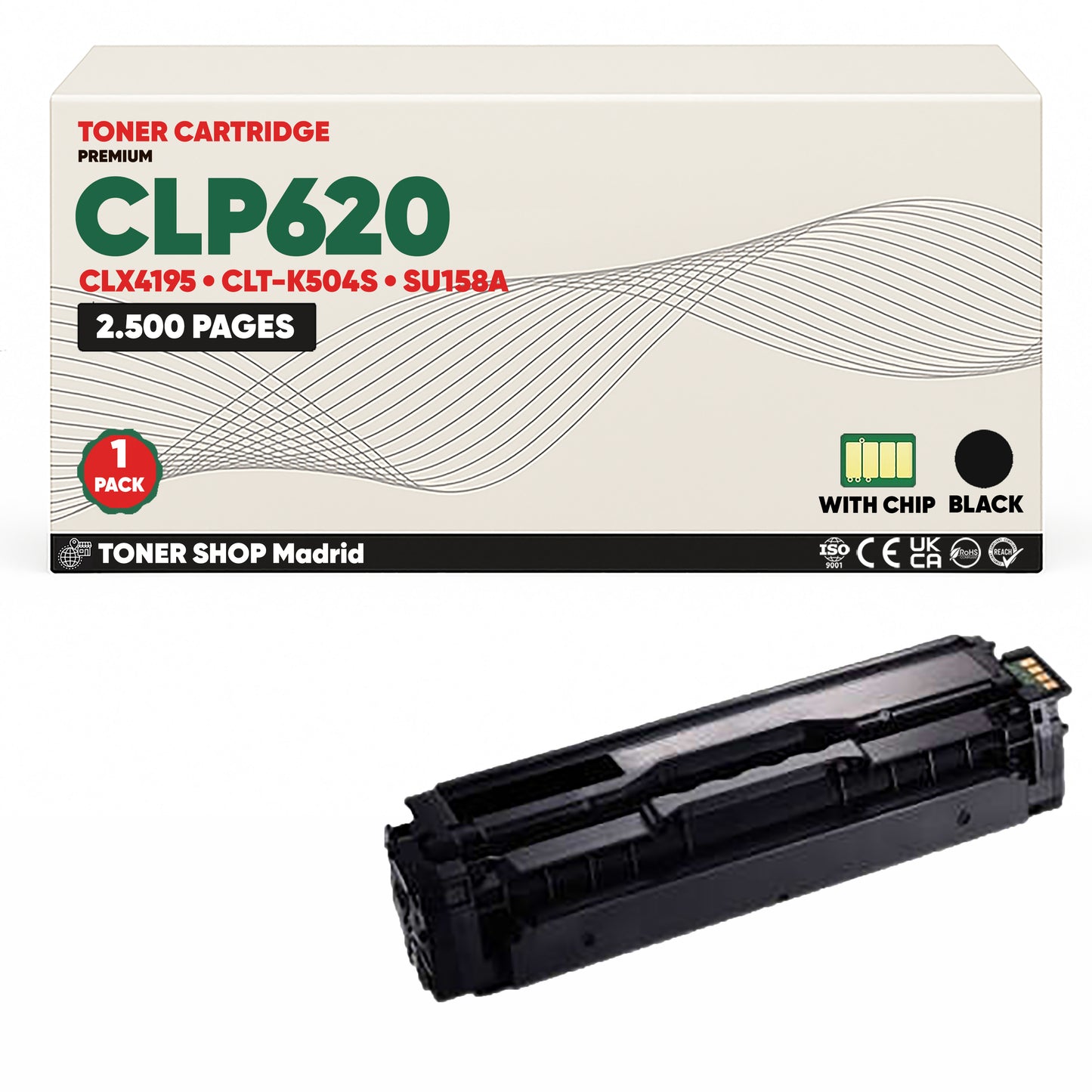 BDink Cartucho de Toner Compatible Samsung CLP620 (Pack 4) CMYK