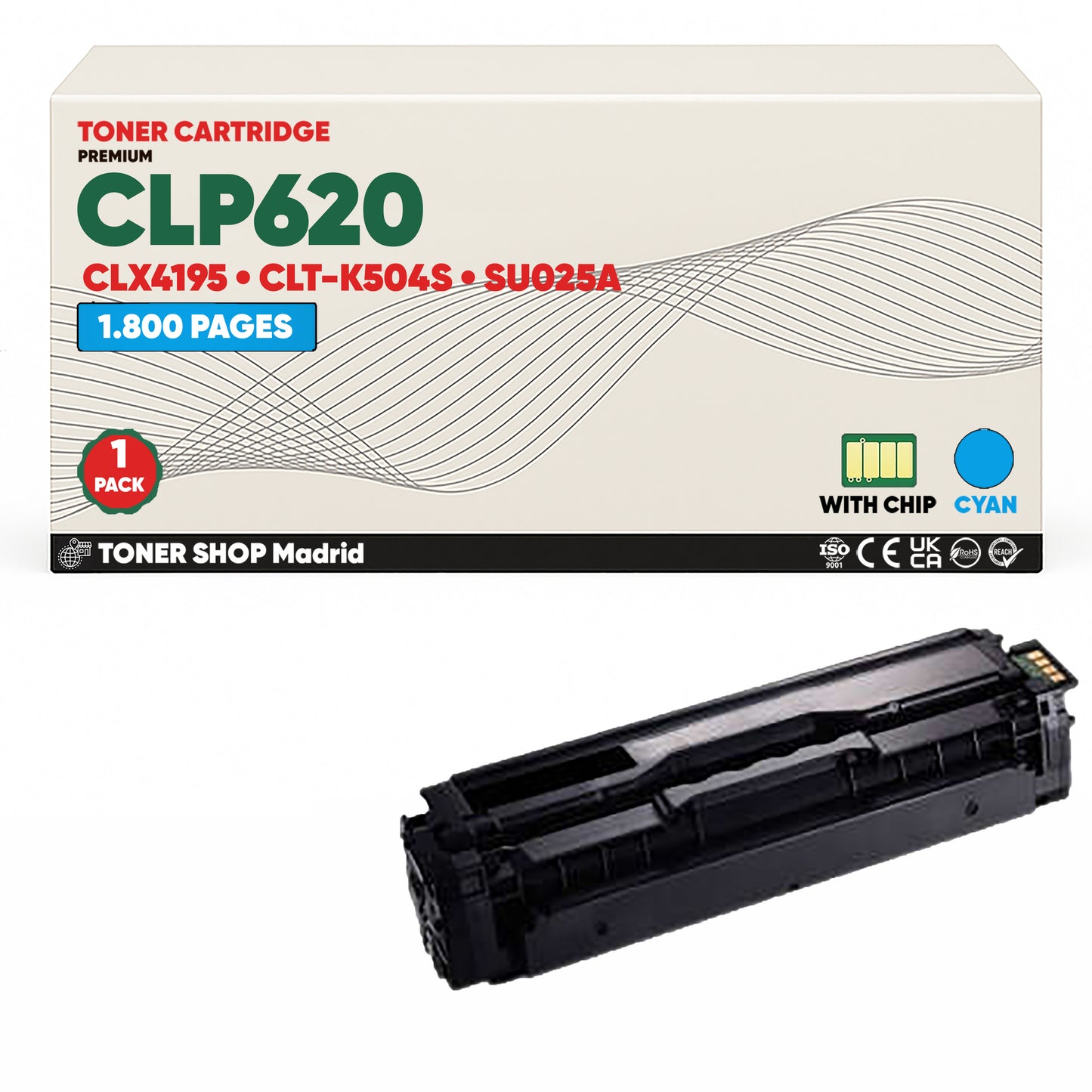 BDink Cartucho de Toner Compatible Samsung CLP620 (Pack 4) CMYK