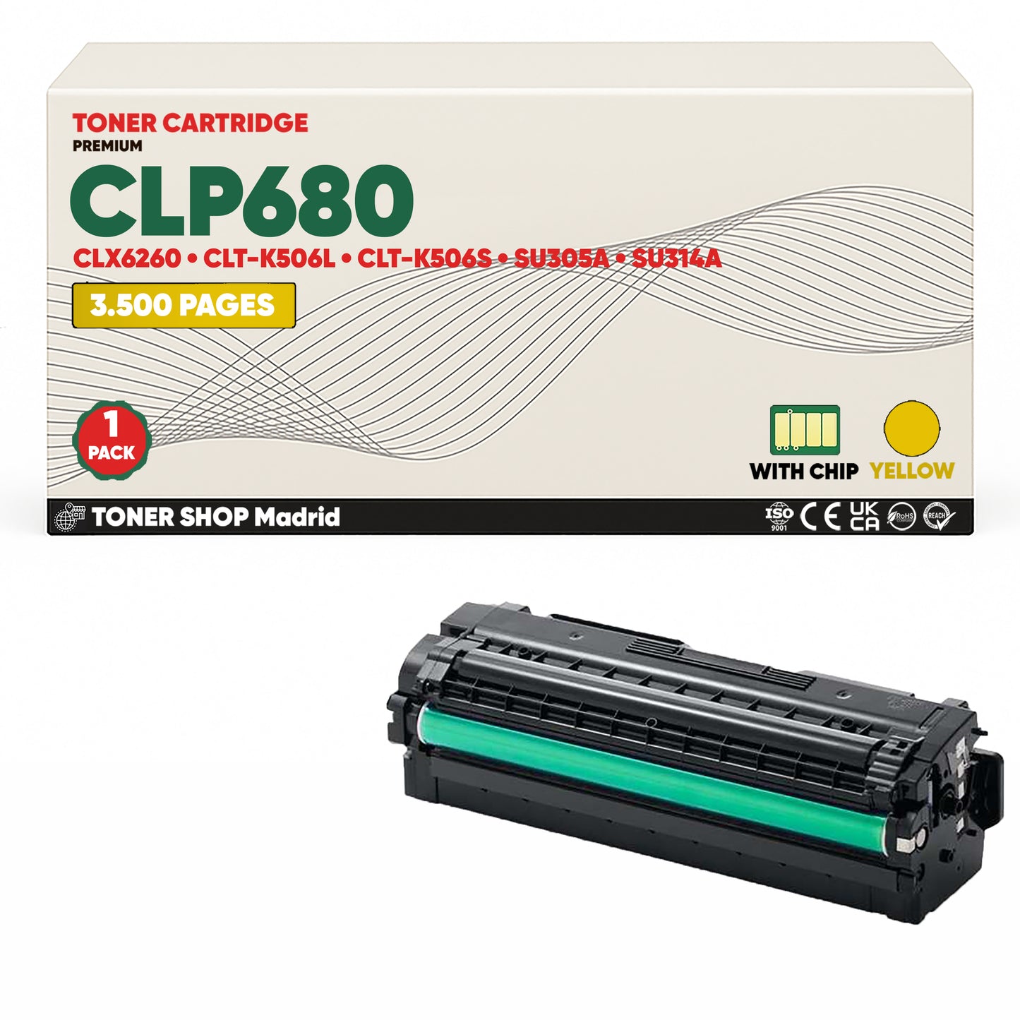 BDink Cartucho de Toner Compatible Samsung CLP680 (Pack 4) CMYK