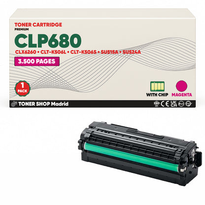 BDink Cartucho de Toner Compatible Samsung CLP680 (Pack 4) CMYK