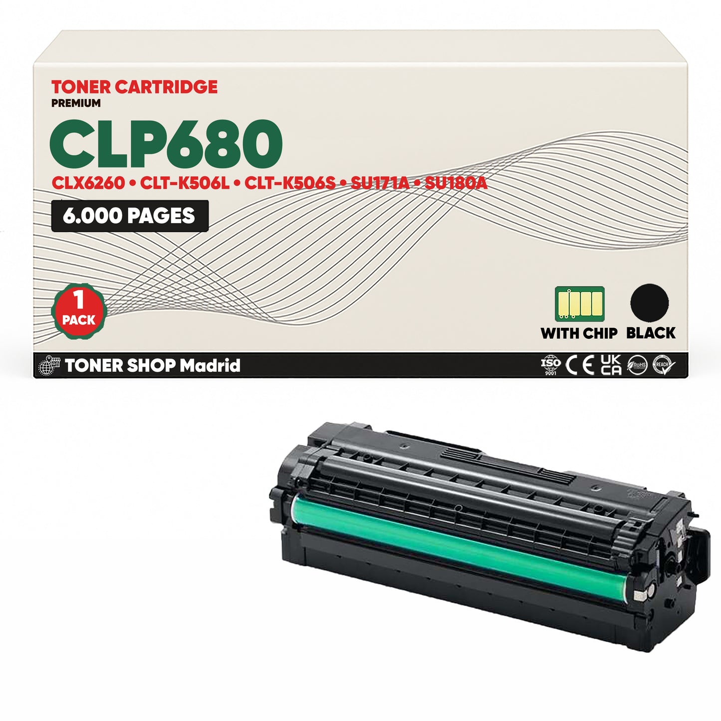 BDink Cartucho de Toner Compatible Samsung CLP680 (Pack 4) CMYK
