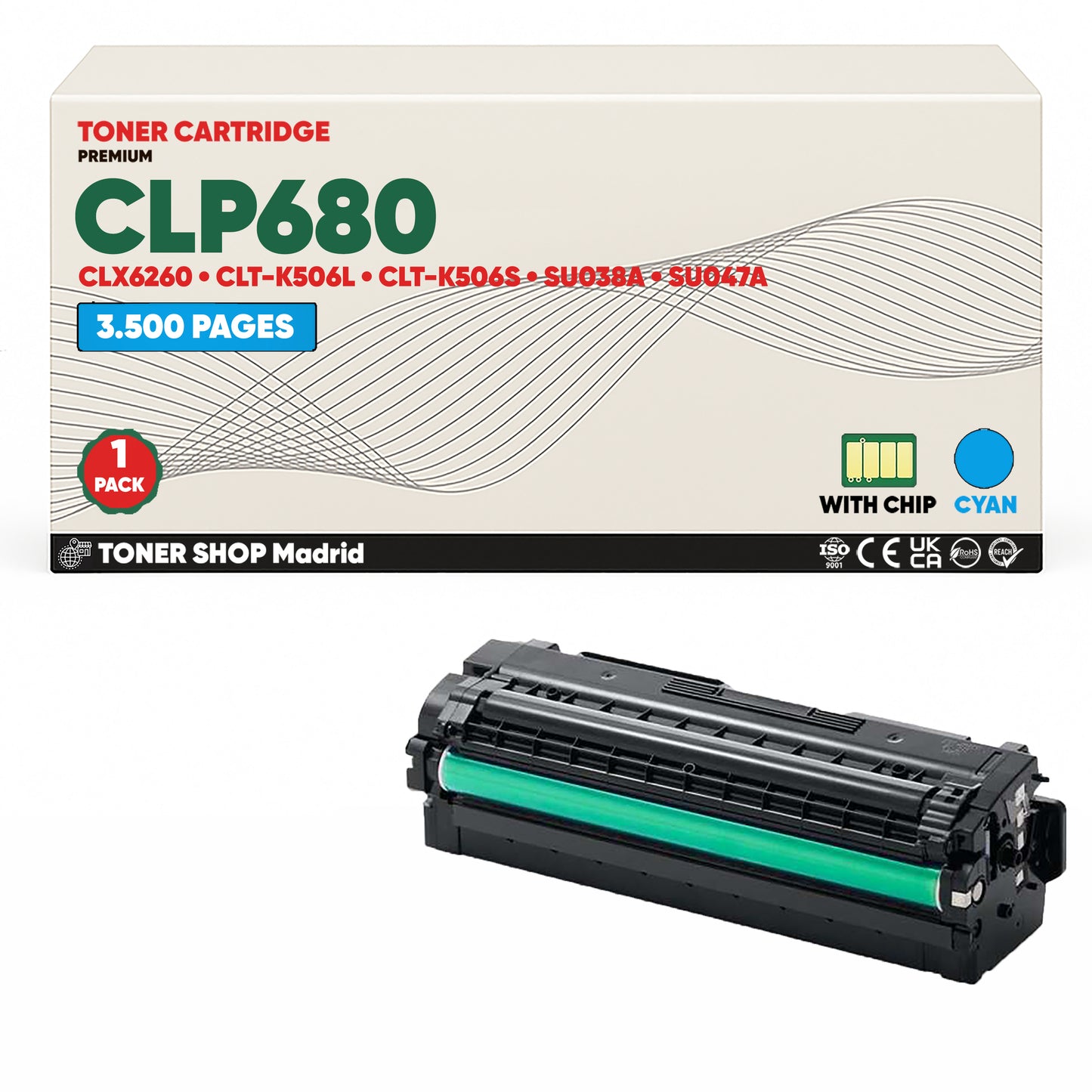 BDink Cartucho de Toner Compatible Samsung CLP680 (Pack 4) CMYK