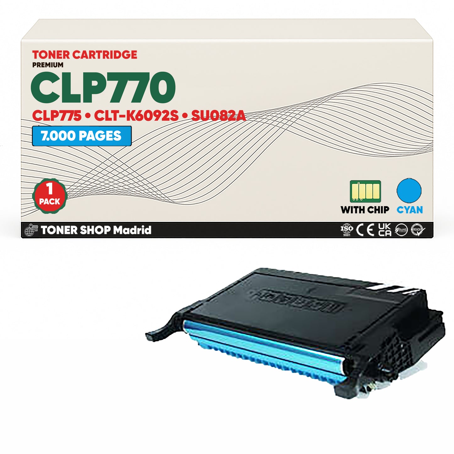 BDink Cartucho de Toner Compatible Samsung CLP770 (Pack 4) CMYK