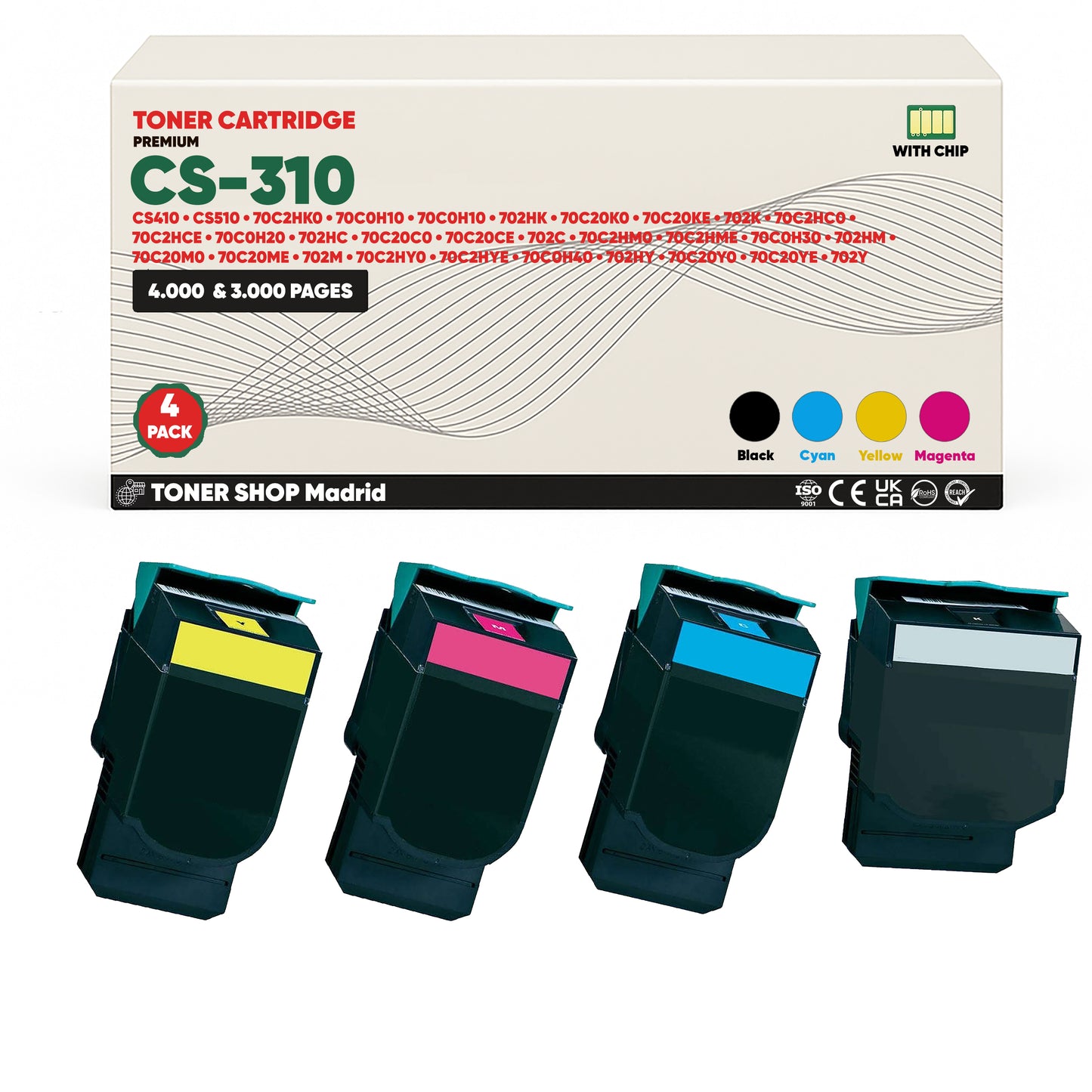 BDink Tóner Compatible Lexmark CS310 (Pack 4 CMYK)