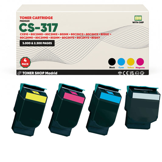BDink Tóner Compatible Lexmark CS317 (Pack 4 CMYK)