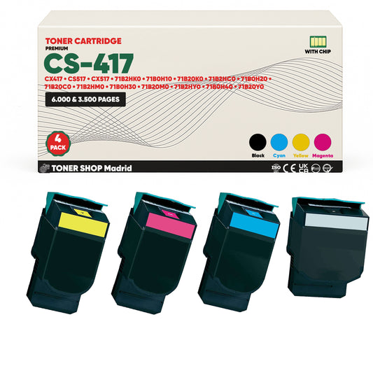 BDink Tóner Compatible Lexmark CS417 (Pack 4 CMYK)