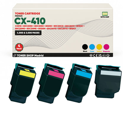BDink Tóner Compatible Lexmark CX410 (Pack 4 CMYK)