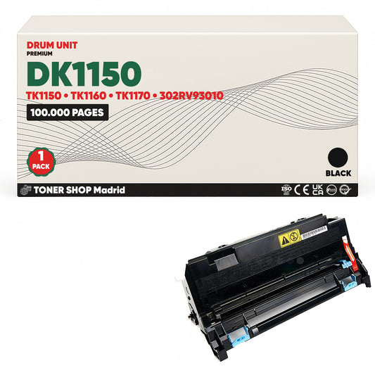 BDink Tambor de Imagen Compatible Kyocera DK1150 Negro (Drum)