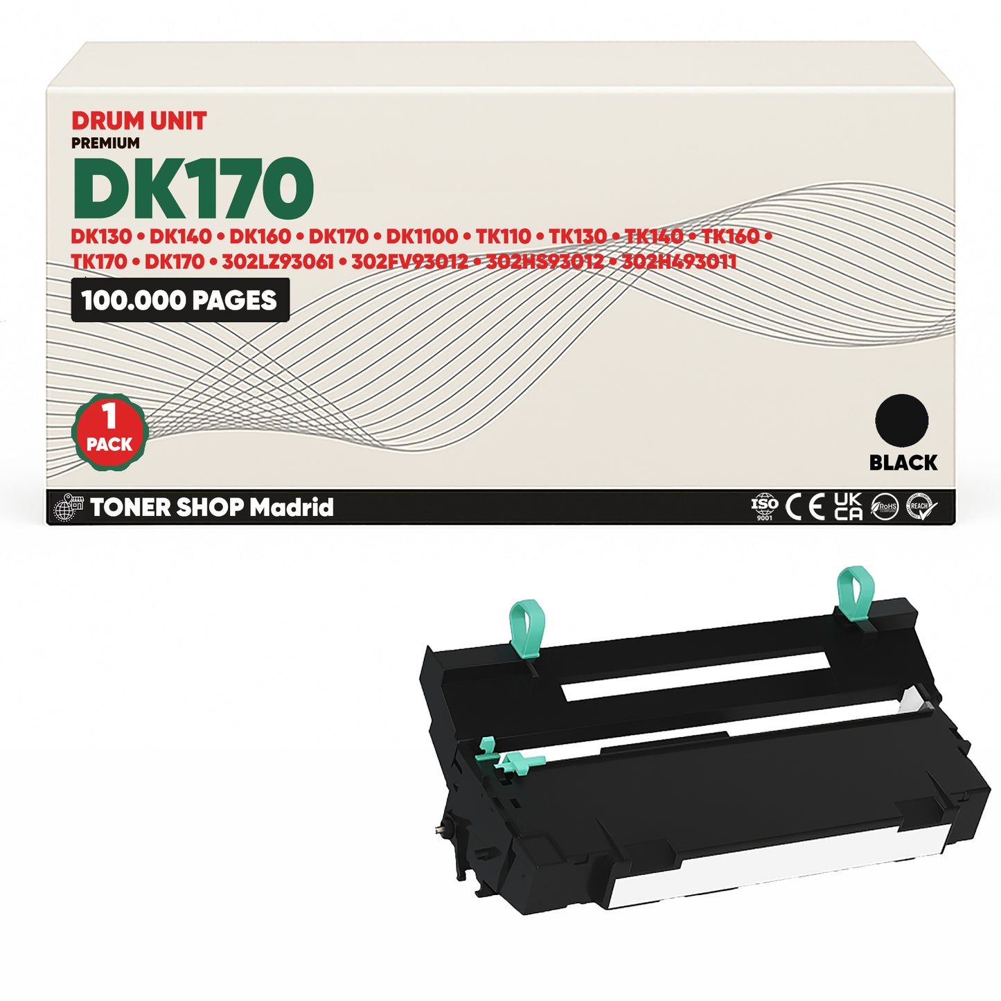 BDink Cartucho Tóner Compatible Kyocera DK170 Negro (Drum)
