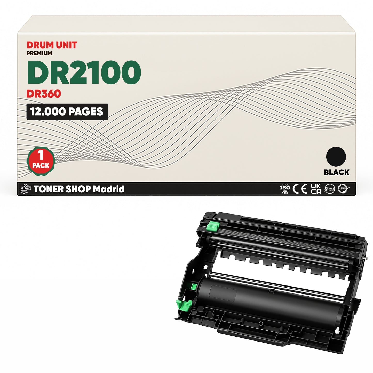 BDink Tambor de Imagen Compatible Brother DR2100 Negro (Drum)