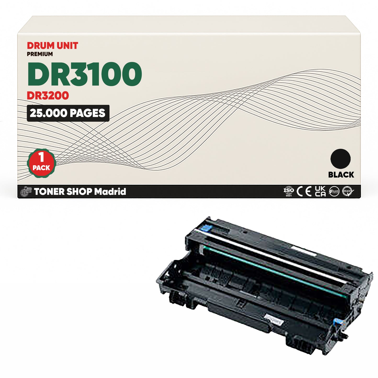 BDink Tambor de Imagen Compatible Brother DR3100 Negro (Drum)