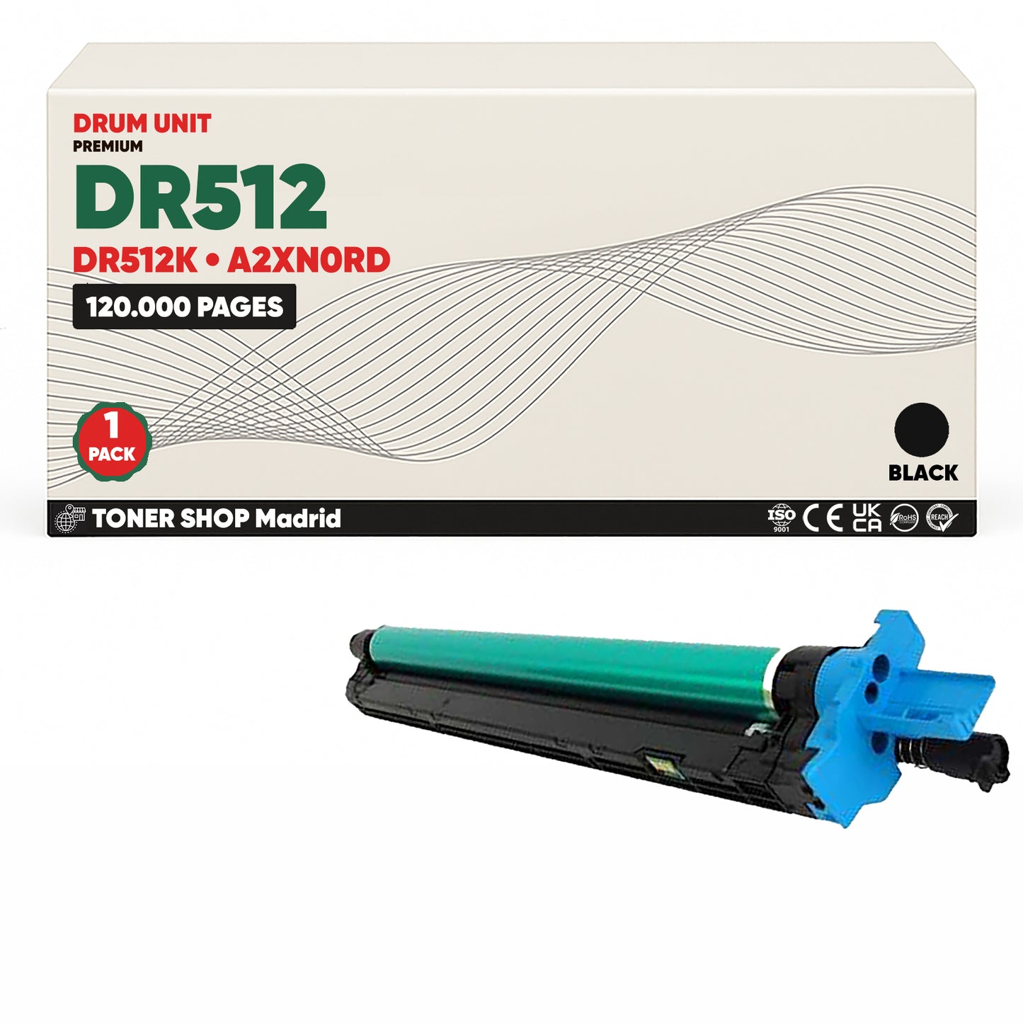 BDink Tambor de Imagen Compatible Konica Minolta DR512/A2XN0RD (Drum) Negro