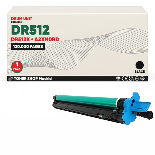 BDink Tambor de Imagen Compatible Konica Minolta DR512/A2XN0RD (Drum) Negro