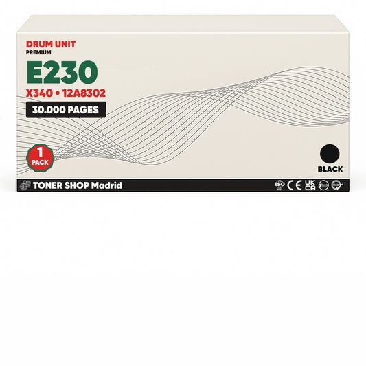 BDink Tambor de Imagen Compatible Lexmark E230/X340 Negro (Drum)