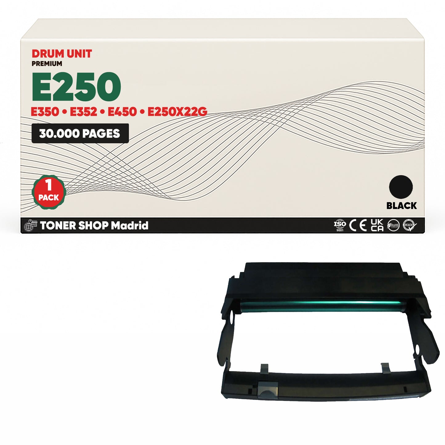 BDink Tambor de Imagen Compatible Lexmark E250/E350 Negro (Drum)