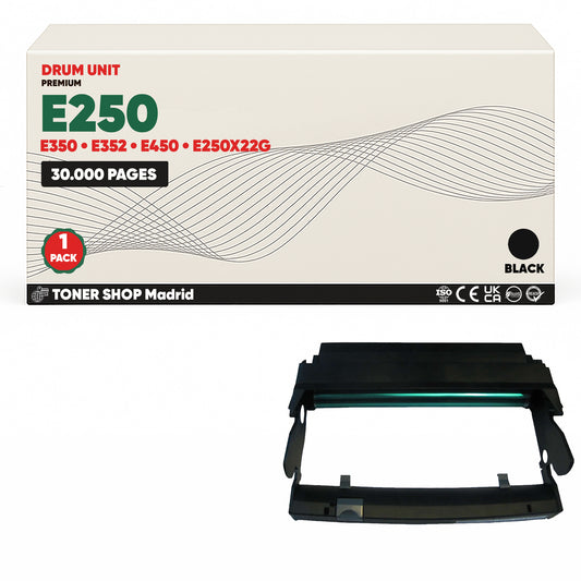 BDink Tambor de Imagen Compatible Lexmark E250/E350 Negro (Drum)